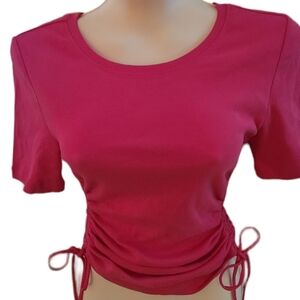 Good American Ruched Tie Side Shirt NWT